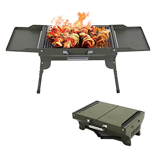 BBQ Campinggrill, Grill Edelstahl Holzkohle, Klappgrill Outdoor BBQ Grills, Holzkohlegrills Tragbarer, Outdoor Picknickgrill für Camping Grillparty Reisen von mumisuto