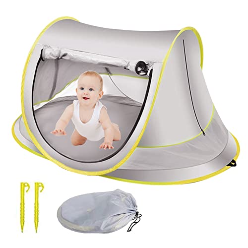 Baby Strandmuschel Strandzelt, Pop-up Baby Strand Zelt, Tragbar Extra Light Strandzelt, Sonnenzelt, UV50+ Schutz Perfekt für Familie Strand Camping, Wanderausflug, Garten, Grillparty von mumisuto