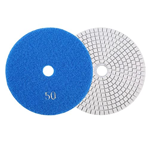 Diamant Nass Polierscheiben, 5'' Zoll-Pads 125mm Diamantscheibe Polierscheibe für Granit Stein Beton Marmor Bodenschleifer Oder Polierer (50 Grit -Blau) von mumisuto