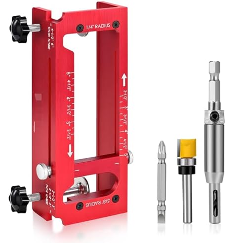 Door Hinge Jig, Einstellbarer Schrank Tür Installations-Positionierer, Schranktür-Installationspositionierer für Fachwerkrahmen mit Vertiefungen von mumisuto