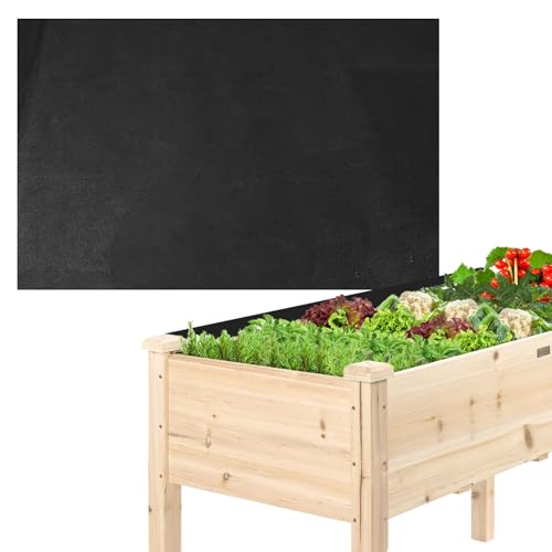 Gartenbeet-Einlage,Pflanzgefäß-Einlage für Hochbeete,Vliesstoff Atmungsaktiv und Wasserdicht Gartenbett Liner,Stoffeinsatz für Große Gemüsepflanzen,Pflanzbeutel,Hochbeete Im Freien,160 x 290 cm von mumisuto