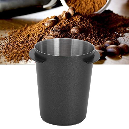 mumisuto Kaffee Siebträger Dosierbecher 51mm Edelstahl Kaffeemaschine Griff Dosierbecher Becher Kaffeepulver Feeder Teil Küche DIY, Schwarz, 1 Stück von mumisuto