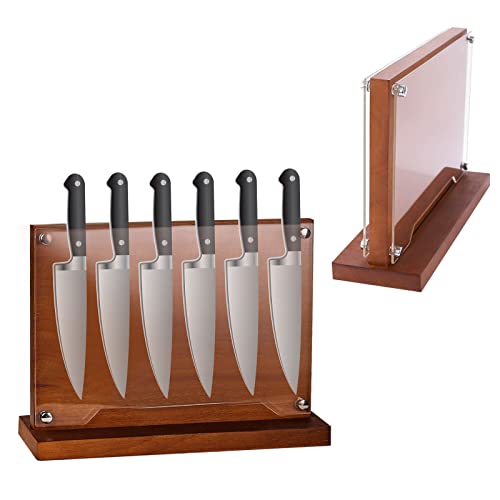 Messerhalter Doppelseitig Magnetisch, Magnet Messerblock Messerbrett Magnethalter, Messer Halterung Holz, für Utensilien und Werkzeuge, zur sauberen und ordentlichen Aufbewahrung von Messern von mumisuto