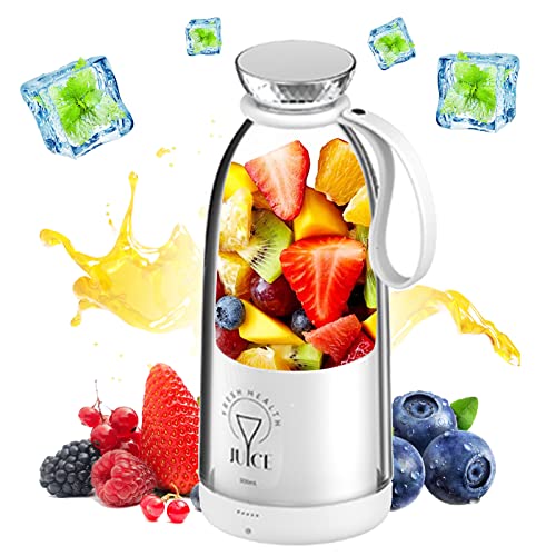 Tragbarer Mixer,Mixer Smoothie Maker To Go,500ml Wiederaufladbarer Mini-Mixer, Standmixer mit 6-Klingen Edelstahl,Persönlicher Mixer Fresh Juice Flasche für Babynahrung,Fitnessstudio,Reisen(Weiß) von mumisuto