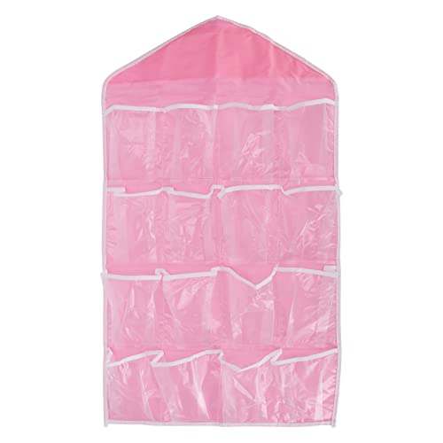 mumisuto Schuhaufbewahrung über der Tür, Wandschrank zum Aufhängen über der Tür, Aufbewahrungstasche mit 24 großen Taschen, Polyester-Hängeregale für Schlafzimmer, Badezimmer(rosa) von mumisuto