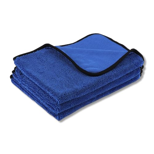 Shiny Bath Trockentuch 3er-Pack, Fast Dry Trockentuch 40x60cm, Duschkabinen Tuch zum Wasser Abziehen in Dusche & Bad, Extrem Saugstark Trockentuch, Duschkabinen Shiny Wipes tücher (Blau) von mumisuto