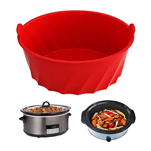 Silikon Einlagen für Crockpot Slow Cooker, Slow Cooker Divider Liner, Slow Cooker Einlagen, Silikon-Einlagen für Schongarer, Wiederverwendbare Slow Cooker Trennwände (Rot) von mumisuto