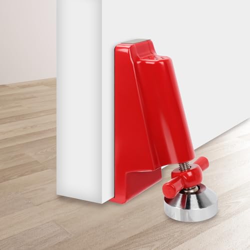Türstopper, Tragbares Türschloss, Einstellbar Door Stopper, Zinklegierung mit Hoher Härte und Zugfestigkeit, Starke Unterstützung, Kleine Größe und Leicht zu Tragen, Rot (Ohne Alarm) von mumisuto