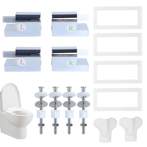 2 Set WC Sitz Scharniere, Universal Wc Sitz Befestigung, ABS Ersatzscharniere Soft-Close Scharnier Wc-Sitz Zubehör, für Feste Toilettensitzteile zu Installieren von mumisuto