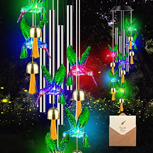 Wind Chimes for Outdoors, Solarleuchten Windspiele für Draußen, Windspiel Außen, Solarleuchten LED Windspiele Farbwechsel, Solar Windspiele für Draußen Hängend,Geschenke für Väter, Mütter, Freunde von mumisuto