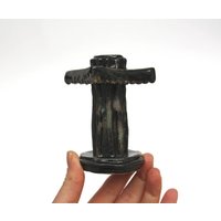 Mini-Vase Aus Schwarzer Keramik, Antike Soliflore-Säule Steinzeug, Handgefertigt von mumuinparis