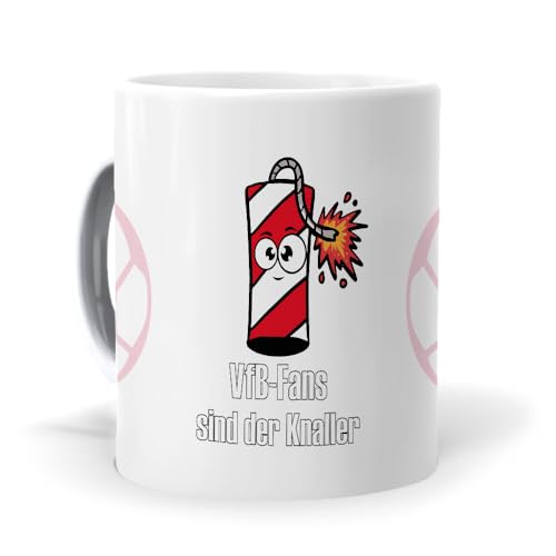 mundohuevo Originelle Fußballtasse, Frühstückstassen für VfB Stuttgart-Fans | Originelles Geschenk für Fußballfans | Fußballartikel | VfB Stuttgart von mundohuevo