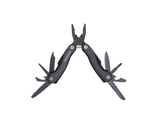 munkees® Multitool Werkzeug [9 in 1] - Vielseitiges Multifunktionsmesser & Multiwerkzeug - Robustes Taschenmesser Multitool für Alltag & Outdoor (Anthrazit) von munkees