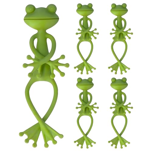 5 Stück Frosch pflanzenstütze, Mehrzweck-Froschpflanzenhalter, Frog Plant Stand für Kletterpflanzen, Tiermuster-Pflanzenklammern für Pflanzendekoration, Tierstatuen und Pflanzenhalter (grün) von munloo