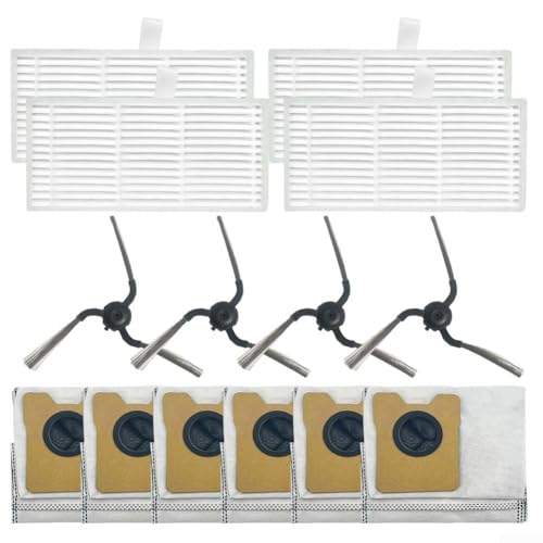 14-teiliges Ersatz-Zubehör-Set für Roboter-Staubsauger C10-4 Filter + 6 Staubbeutel + 4 Seitenbürsten für Bodenreinigung 14-teiliges Ersatz-Zubehör-Set für Roboter-Staubsauger C10-4 Filter + 6 Staubbeutel + 4 Seitenbürsten für Bodenreinigung von munufe