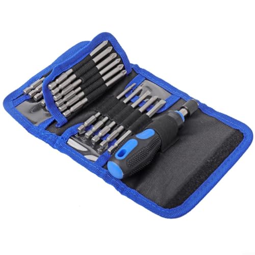 24-teiliges Schraubendreher-Bit-Set, 100 mm lang, verlängerte magnetische Bits mit Schnellspanner, magnetischer Bithalter-Adapter von munufe