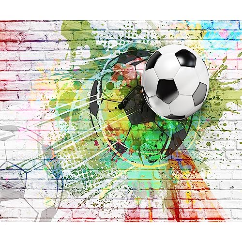 murando Fototapete Fussball 250x175 cm Vlies Tapeten Wandtapete XXL Moderne Wanddeko Design Wand Dekoration Wohnzimmer Schlafzimmer Büro Flur Ziegel Graffiti Kindertapete Kinderzimmer i-B-0044-a-a von murando