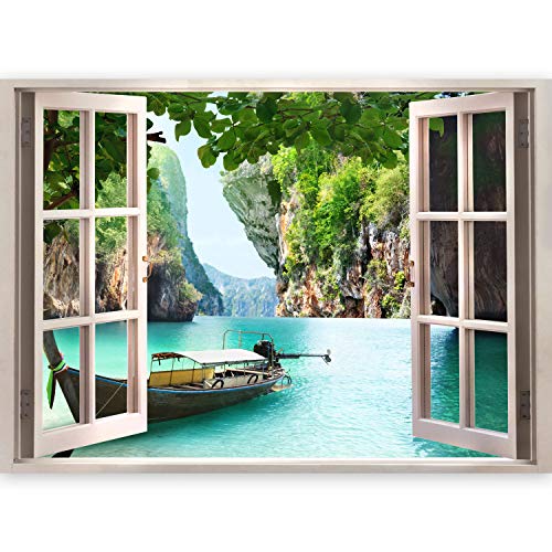 murando - 3D WANDILLUSION 140x100 cm - Wandbild Fototapete Poster XXL Fensterblick Vlies Leinwand Panorama Bilder Dekoration - Meer Strand Dünen murando - 3D WANDILLUSION 140x100 cm - Wandbild Fototapete Poster XXL Fensterblick Vlies Leinwand Panorama Bilder Dekoration - Meer Strand Dünen von murando