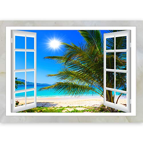 murando - 3D WANDILLUSION 140x100 cm - Wandbild Fototapete Poster XXL Fensterblick Vlies Leinwand Panorama Bilder Dekoration - Meer Strand Dünen murando - 3D WANDILLUSION 140x100 cm - Wandbild Fototapete Poster XXL Fensterblick Vlies Leinwand Panorama Bilder Dekoration - Meer Strand Dünen von murando