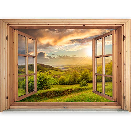 murando - 3D WANDILLUSION 210x150 cm Wandbild - Fototapete - Poster XXL - Fensterblick - Vlies Leinwand - Panorama Bilder - Dekoration - Natur Landscape von murando