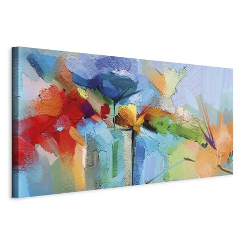 murando - Wandbilder XXL Abstrakt 120x60 cm Vlies Leinwandbild 1 Teilig Kunstdruck modern Wandbilder XXL Wanddekoration Design Wandbild bunte abstrakte Formen Blumen a-C-10093-b-a von murando