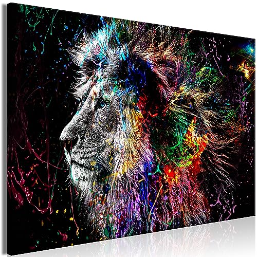 murando Acrylglasbild Tiere 1 Teilig Wandbild auf Acryl Glas Bilder Kunstdruck Moderne Wanddekoration - Löwe bunt Gesicht Abstrakt g-C-0269-k-a von murando