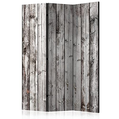 murando Akusticher Raumteiler Holz Foto Paravent 135x172 cm beidseitig auf Vlies-Leinwand Bedruckt Akustikschaum Trennwand Spanische Wand Sichtschutz Home Office Holzoptik Wood Bretter f-C-0237-z-b von murando