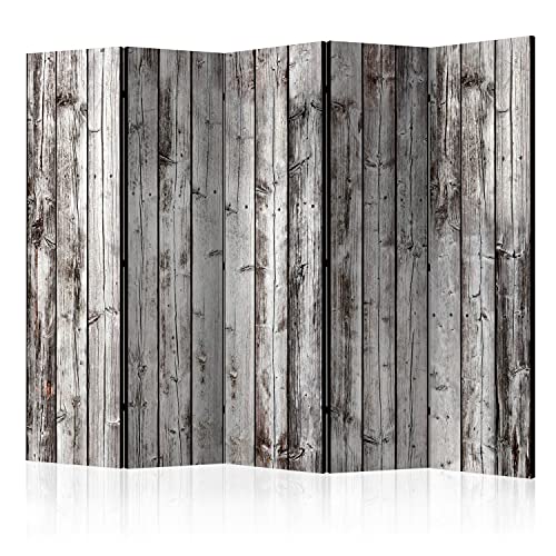 murando Akusticher Raumteiler Holz Foto Paravent 225x172 cm beidseitig auf Vlies-Leinwand Bedruckt Akustikschaum Trennwand Spanische Wand Sichtschutz Home Office Holzoptik Wood Bretter f-C-0237-z-c von murando