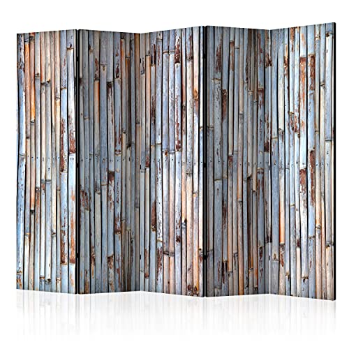 murando Akusticher Raumteiler Holz Foto Paravent 225x172 cm beidseitig auf Vlies-Leinwand Bedruckt Akustikschaum Trennwand Spanische Wand Sichtschutz Home Office Holzoptik Wood Bretter f-C-0062-z-c von murando