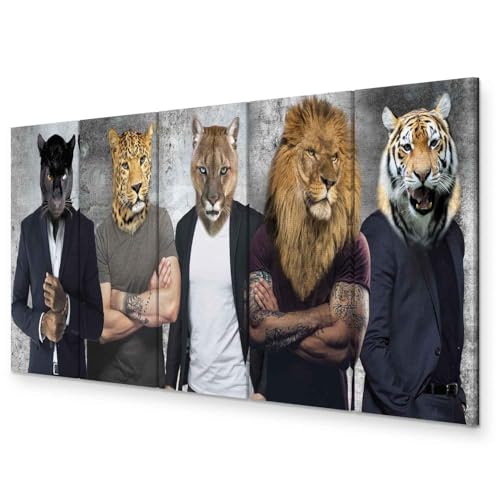 murando - Akustikbild Abstrakt Tiere 5 tlg - Bilder Akustikschaum Schallschutz Wand Deko Kunst Akustikpaneele Wandpaneele Schalldämmung Wandbild Schallabsorber Akustikplatten Tier h-C-0056-b-m von murando