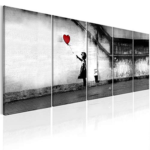 murando - Akustikbild Banksy 200x80 cm 5 tlg Bilder Akustikschaum Schallschutz Akustikpaneele Wandpaneele Schalldämmung Wandbild Schallabsorber Akustikplatten Street Art Urban Mural i-C-0113-b-m von murando