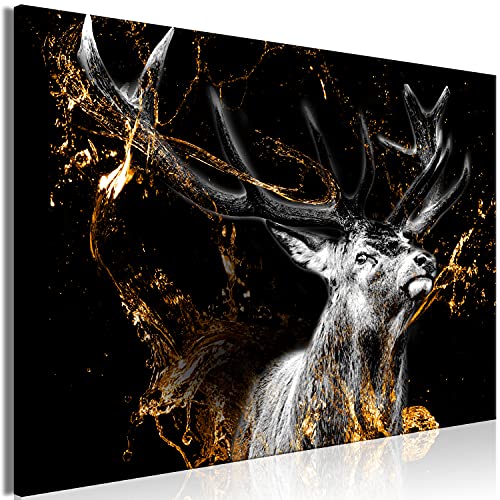 murando - Akustikbild Hirsch 60x40 cm 1 tlg Bilder Akustikschaum Schallschutz Kunst Akustikpaneele Wandpaneele Schalldämmung Schallabsorber Design Abstrakte Tier Wald Natur Flamme g-C-0329-b-a von murando