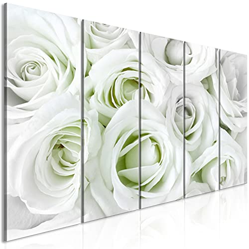 murando Akustikbild Blumen Rose Bilder Akustikschaum Hochleistungsschallabsorber Schallschutz Leinwand 5 tlg Wandbild Raumakustik Schalldämmung Pflanzenmotiv b-B-0406-b-p von murando