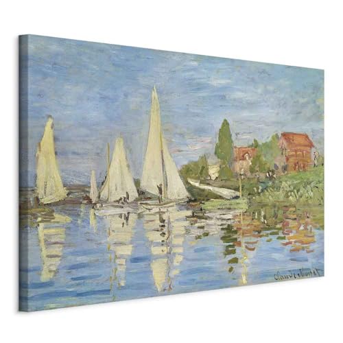 murando - Akustikbild Claude Monet 90x60 cm 1 tlg - Wand Deko Vlies Leinwand Bilder Groß Wanddeko Wohnzimmer Schlafzimmer Kunstdrucke Regatta at Argenteuil Abstrakt l-G-10016-b-a von murando