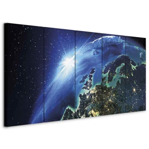 murando - Akustikbild Erde 5 tlg - Bilder Akustikschaum Schallschutz Wand Deko Kunst Akustikpaneele Wandpaneele Schalldämmung Wandbild Schallabsorber Akustikplatten Weltraum c-B-0546-b-m von murando