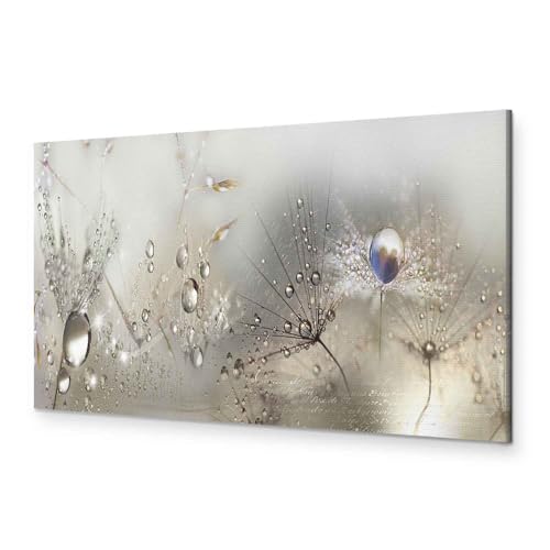 murando - Akustikbild Pusteblume 135x45 cm 1 tlg Bilder Akustikschaum Schallschutz Akustikpaneele Wandpaneele Schalldämmung Wandbild Schallabsorber Akustikplatten Blumen Natur Grau b-C-0169-b-b von murando