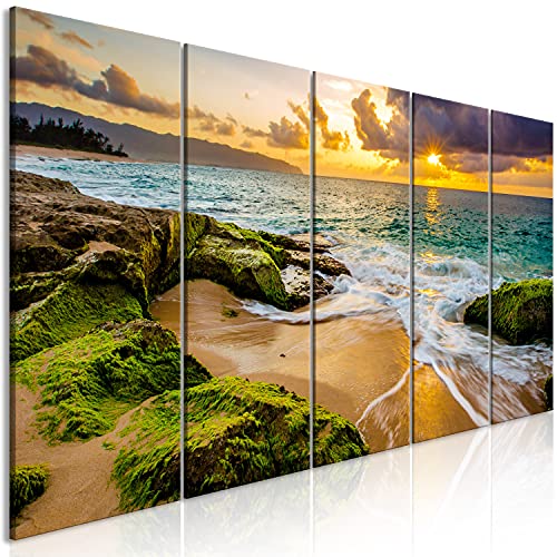 murando - Akustikbild Strand Meer 150x60 cm 5 tlg Bilder Akustikschaum Schallschutz Kunst Akustikpaneele Wandpaneele Schalldämmung Wandbild Schallabsorber Akustikplatten Natur c-B-0462-b-m von murando