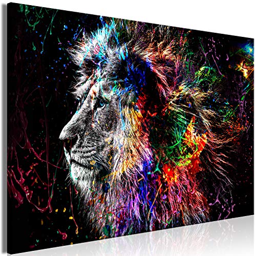 murando - Akustikbild Tiere 90x60 cm 1 tlg Bilder Akustikschaum Schallschutz Kunst Akustikpaneele Wandpaneele Schalldämmung Wandbild Schallabsorber Löwe Bunte Kopf Gesicht Abstrakt g-C-0269-b-a von murando