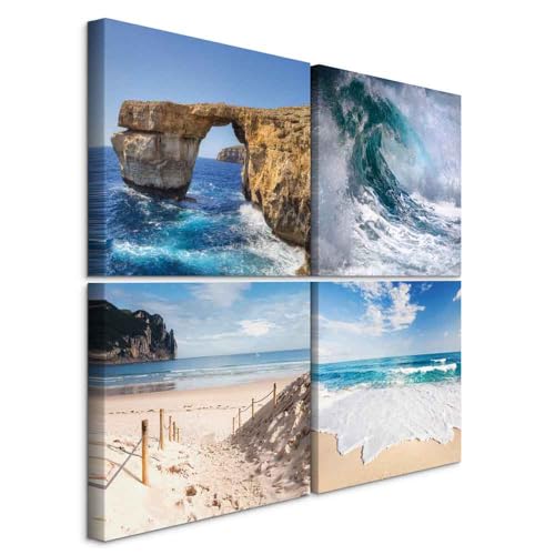 murando Akustikbilder Set 4 Teilig je Akustikschaum Hochleistungsschallabsorber Schallschutz Leinwand Wandbild Raumakustik Schalldämmung c-B-0049-b-i von murando