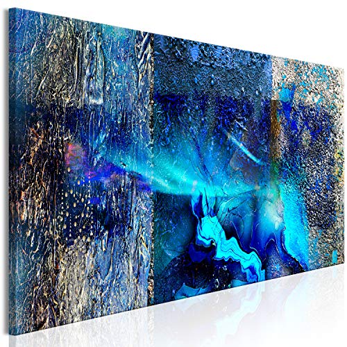 murando - Bilder Abstrakt 135x45 cm Vlies Leinwandbild 1 tlg Kunstdruck modern Wandbilder XXL Wanddekoration Design Wand Bild Panoramabild - blau Textur wie gemalt a-A-0610-b-a von murando