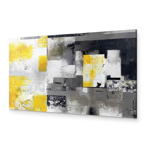 murando - Bilder Abstrakt 135x45 cm Vlies Leinwandbild 1 tlg Kunstdruck modern Wandbilder XXL Wanddekoration Design Wand Bild Panoramabild - gelb grau schwarz weiß a-A-0433-b-a von murando