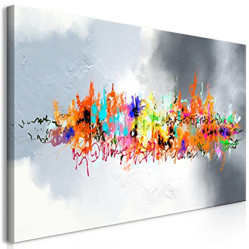 murando - Bilder Abstrakt 140x70 cm Vlies Leinwandbild 1 Teilig Kunstdruck modern Wandbilder XXL Wanddekoration Design Wand Bild - wie gemalt Struktur Textur silber a-A-10052-b-a von murando