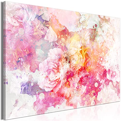 murando - Bilder Abstrakt 60x40 cm Vlies Leinwandbild 1 tlg Kunstdruck modern Wandbilder XXL Wanddekoration Design Wand Bild - Blumen bunt Aquarell b-C-0906-b-a von murando