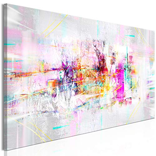 murando - Bilder Abstrakt 90x30 cm Vlies Leinwandbild 1 tlg Kunstdruck modern Wandbilder XXL Wanddekoration Design Wand Bild Panoramabild - wie gemalt grau bunt a-A-0497-b-a von murando