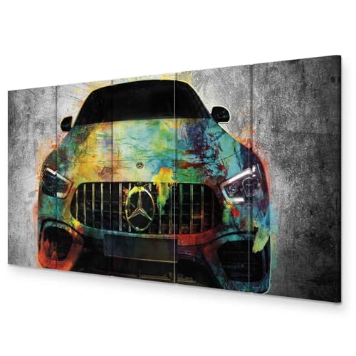 murando - Bilder Auto 100x40 cm Vlies Leinwandbild 5 Teilig Kunstdruck modern Wandbilder XXL Wanddekoration Design Wand Bild - Abstrakt Beton Car i-A-0167-b-m von murando