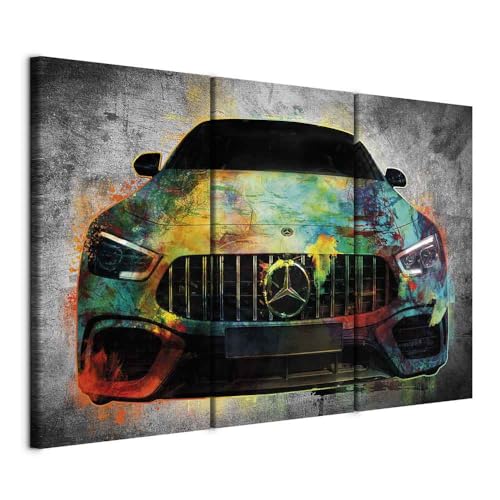 murando - Wandbilder XXL Auto 120x80 cm Vlies Leinwandbild 3 Teilig Kunstdruck modern Wandbilder XXL Wanddekoration Design Wand Bild - Abstrakt Beton Car i-A-0167-b-e von murando