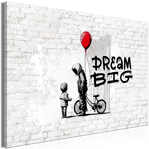 murando - Bilder Banksy 120x80 cm Leinwandbild 1 tlg Kunstdruck modern Wanbilder XXL Wanddekoration Design Wand Bild Streetart-Kunst Graffiti Urban Art Dream Big m-B-10012-b-b von murando