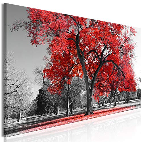 murando - Bilder Baum 120x40 cm Vlies Leinwandbild 1 tlg Kunstdruck modern Wandbilder XXL Wanddekoration Design Wand Bild Panoramabild - Natur Landschaft rot grau c-B-0545-b-b von murando