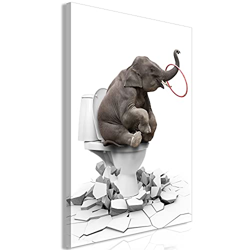 murando - Bilder Elefant 60x90 cm Vlies Leinwandbild 1 tlg Kunstdruck modern Wandbilder XXL Wanddekoration Design Wand Bild - Tiere Abstrakt Zirkus Toilette g-C-0277-b-a von murando