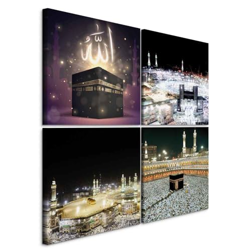 murando - Wandbilder Istanbul 80x80 cm 4 Teilig je 40x40 Vlies Leinwandbild Kunstdruck modern Wanbilder XXL Wanddekoration Design Wand Bild - Moschee Mekka Tempel Muslime Architektur von murando
